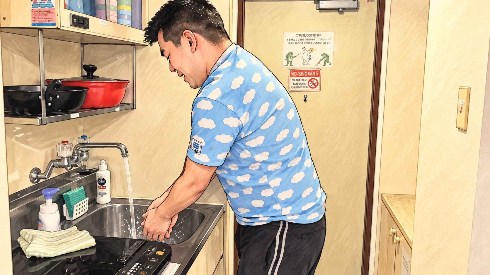 手を洗うジェラードン西本
