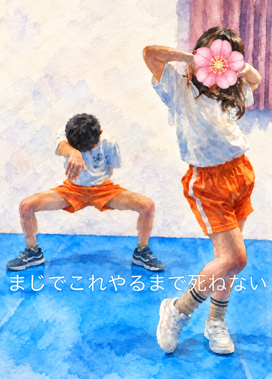 ソーラン節自由形を踊る姉弟