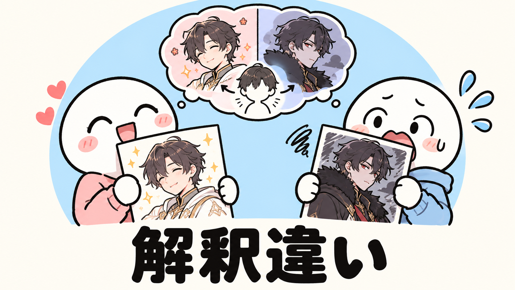 「解釈違い」の解説イラスト